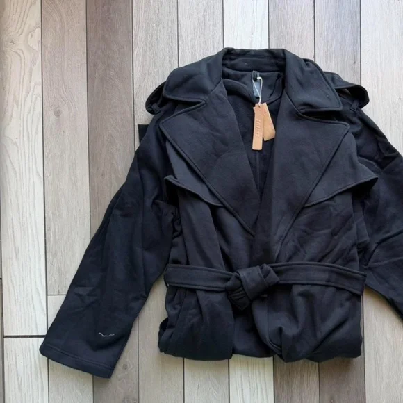 SKIMS OVERSIZED  Black Long Coat - Picture 3 of 4